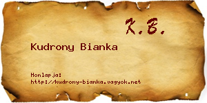 Kudrony Bianka névjegykártya
